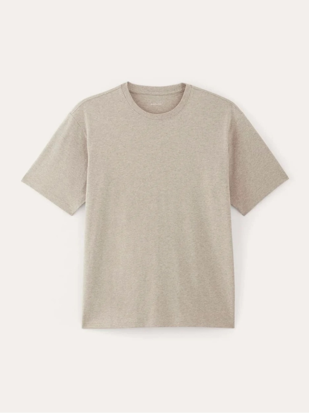 Everlane The Premium-Weight Relaxed Crew T-Shirt Heathered Oatmeal L NWT - Picture 2 of 14